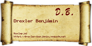 Drexler Benjámin névjegykártya